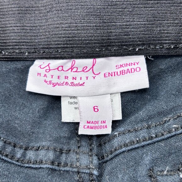 Isabel Maternity By Ingrid & Isabel Skinny Entubado Pants Size 6 Black Stretch D - Picture 10 of 11